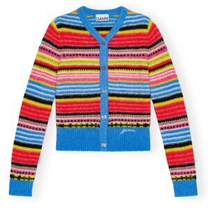 ISO Ganni Multicolor Soft Striped Wool Cardigan XS or S
